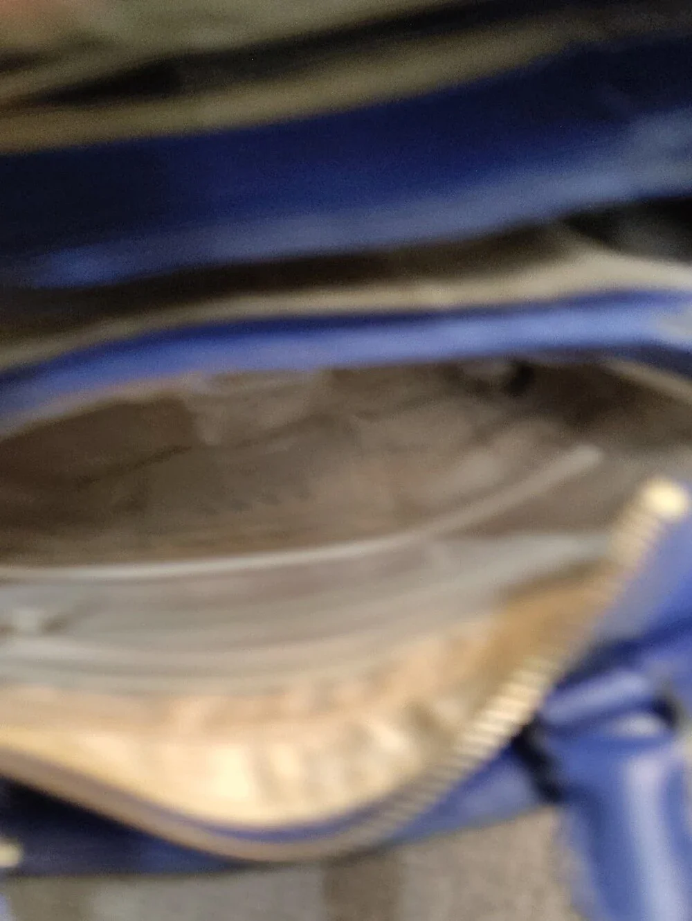 DKNY Royal Blue Textured Leather Satchel
